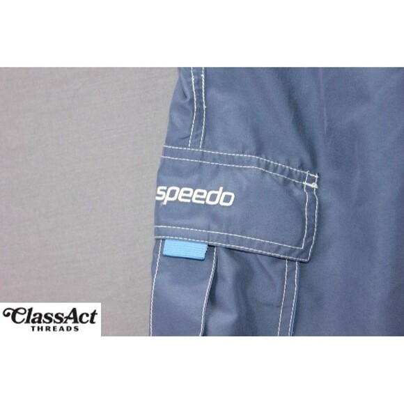 Speedo Swim Trunks Men’s Blue Drawstring Polyester Pockets Sz XXL - Picture 7 of 7